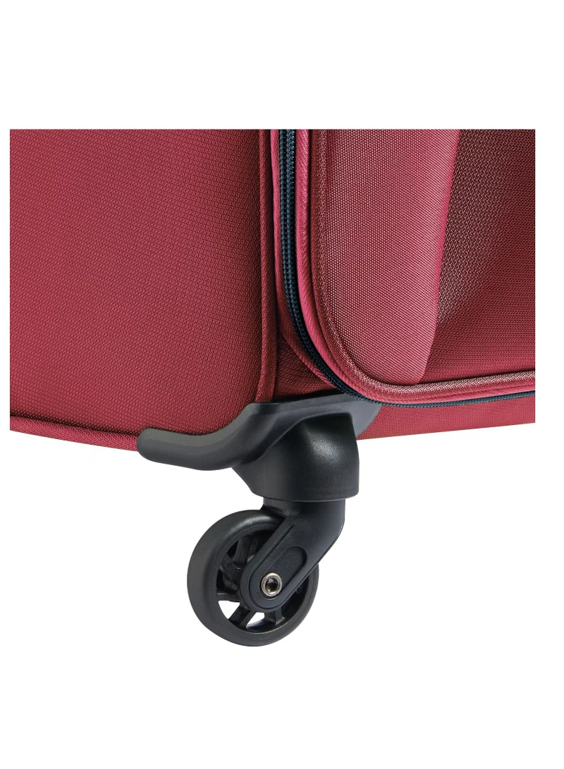 DELSEY Paris Cuzco 71cm Softcase 4 Wheel Expandable Check In Trolley Case Red