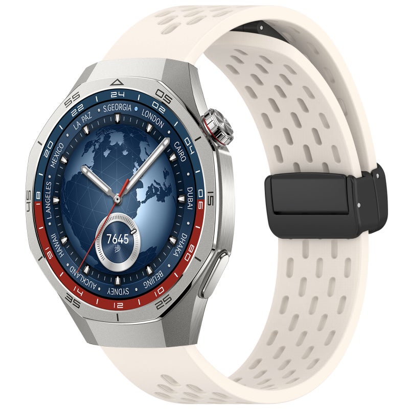 إيروريكس لساعة هواوي جي تي 5 برو 46 مم، سوار ساعة سيليكون قابل للطي بمشبك مغناطيسي (ستارلايت) - Image 1
