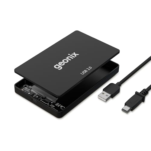 Geonix 2.5 Inch SSD Enclosure | Tool Free Installation | Supports Upto 6TB Storage | USB Cable | Compatible with Laptop, PC (Black) - Image 1
