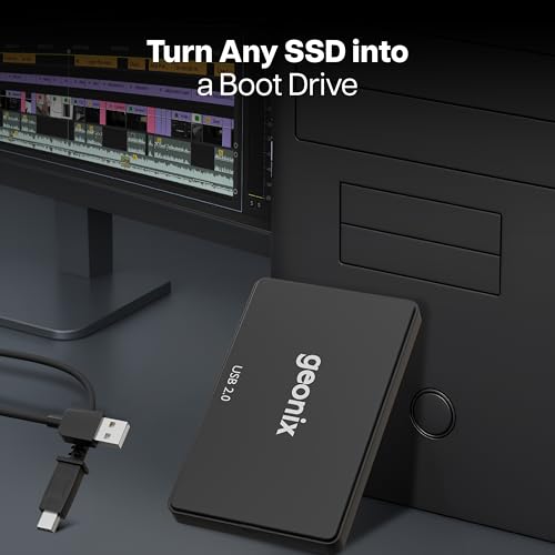 Geonix 2.5 Inch SSD Enclosure | Tool Free Installation | Supports Upto 6TB Storage | USB Cable | Compatible with Laptop, PC (Black) - Image 3