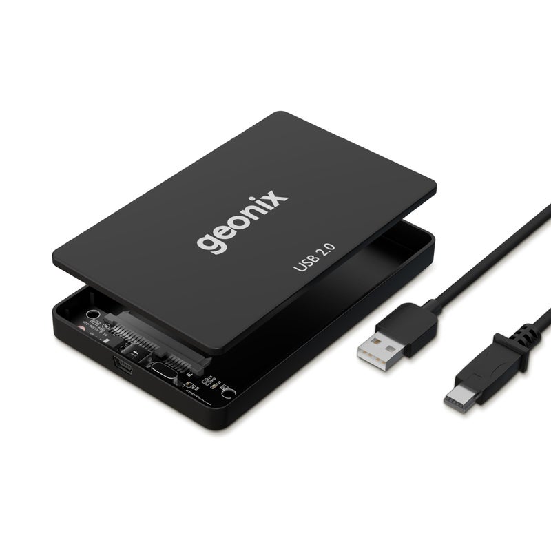 Geonix 2.5 Inch SSD Enclosure | Tool Free Installation | Supports Upto 6TB Storage | USB Cable | Compatible with Laptop, PC (Black) - Image 5