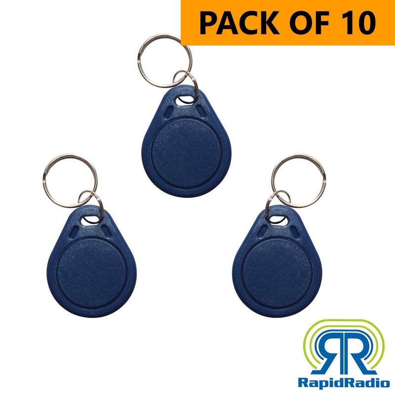RAPIDRADIO RRHFKF01 13.56 MHz ISO 14443: MIFARE FM1108 HF RFID KeyFob Proximity Token Tag Keypad ID Card for Door Entry Access Control System & Security Lock (Wholesale, Blue, Pack of 10) - Image 5