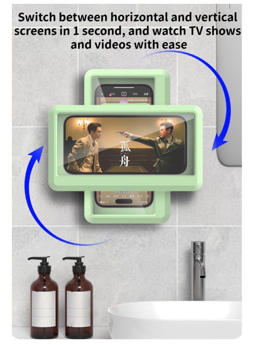Waterproof phone shower phone holder, rotatable phone holder, phone case installation bracket, bathroom kitchen wall anti fog high sensitivity (lazy tool)