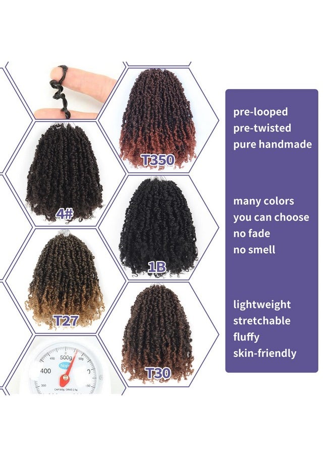 datanala - Datanala Yanky Twists Crochet Braiding Hair 10 Inch 9 Packs Crochet Hair with Curls Micro Spring Twists Crochet Hair Pre-looped Curly Crochet Braids Hair Extensions for Women (1B#, 10inch) - Image 1