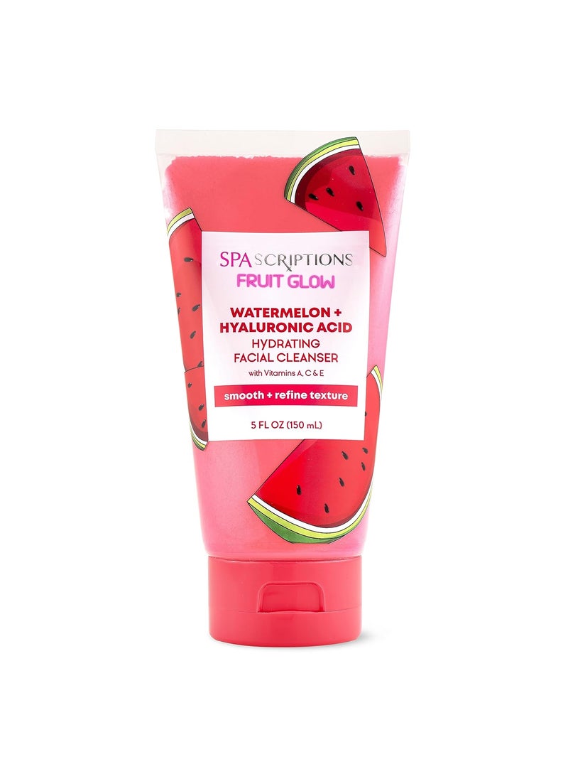 spascriptions - SpaScriptions Fruit Glow Watermelon  Hyaluronic Acid Hydrating Facial Cleanser 5 Oz - Image 1