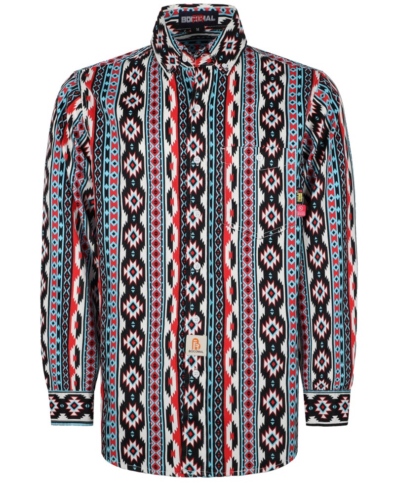 BOCOMAL FR Shirts Printed Bohemia Button Down Flame Resistant NFPA2112 CAT2 Work Shirt - Image 1
