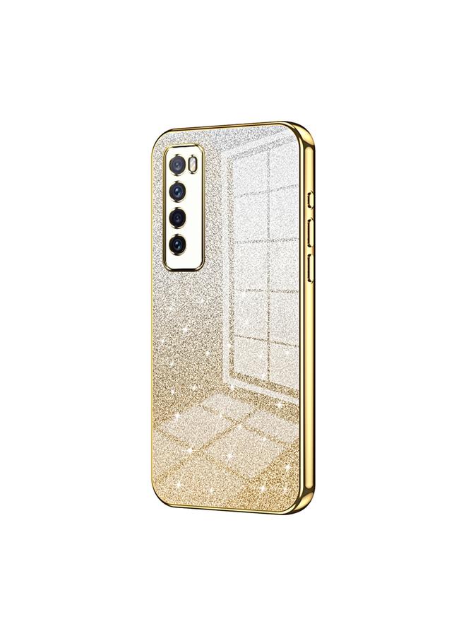 اس-توب جراب لهاتف Huawei nova 7، جراب هاتف مطلي بالكهرباء بلون مسحوق لامع متدرج - Image 1