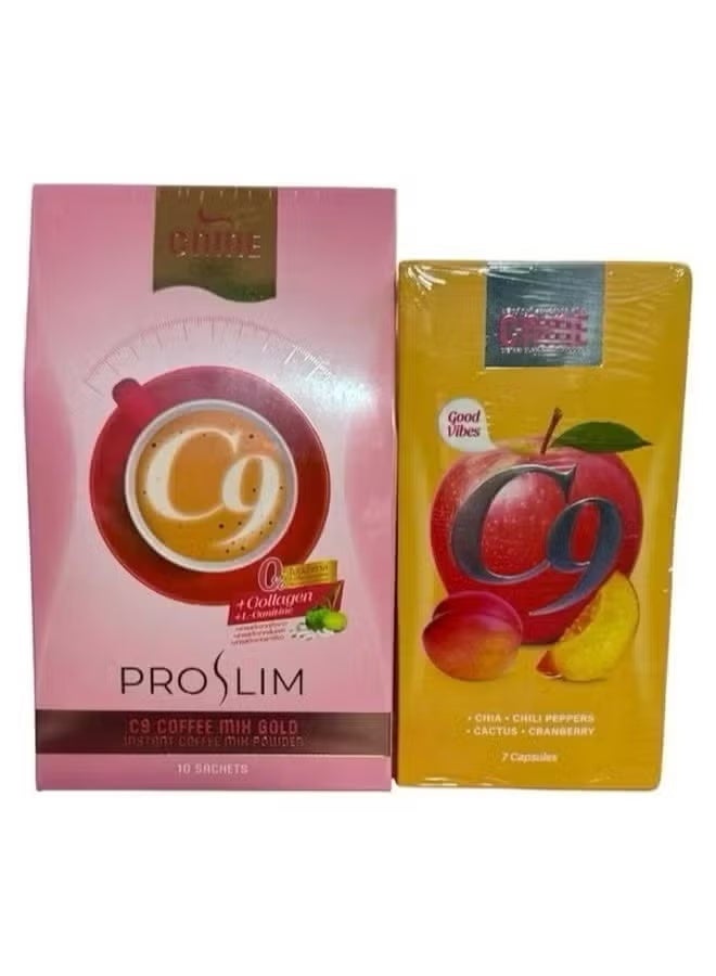 C9 coffee 10 sachets and c9 7 capsules
