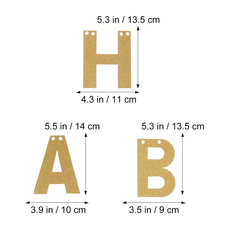 2pcs Glitter Bunting Banners Flags Hanging Garland Party Favors Supplies Decoration ( ) - Image 3