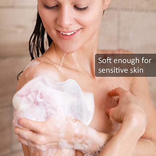 Novosun Loofah Bath Sponge Luffa Loofa Body Scrubber Soft Mesh Pouf Wash Puff Shower Puff Shower Ball Exfoliating Shower Sponge Pack of 4 (60g/pcs) - Image 2