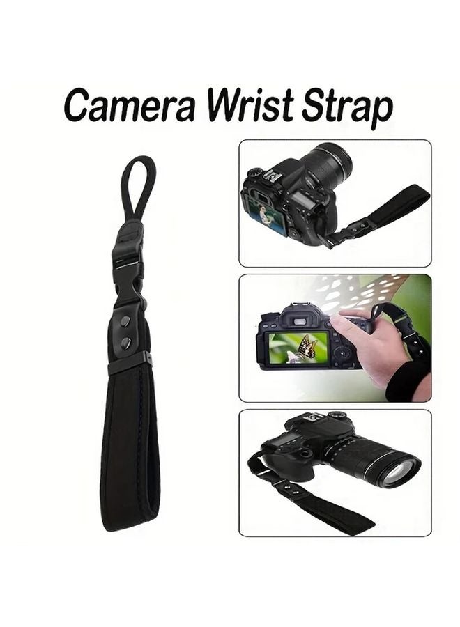 قطعتان من رباط معصم الكاميرا الأسود بمشبك تحرير سريع للكاميرات الرقمية والكاميرات بدون مرآة - Image 4