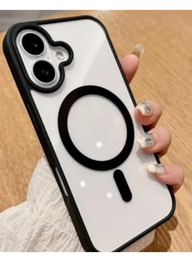 Case Compatible with iPhone 17   Case, Compatible with MagSafe, Military Shockproof Protection, Magnetic Case, Crystal Clear, Black