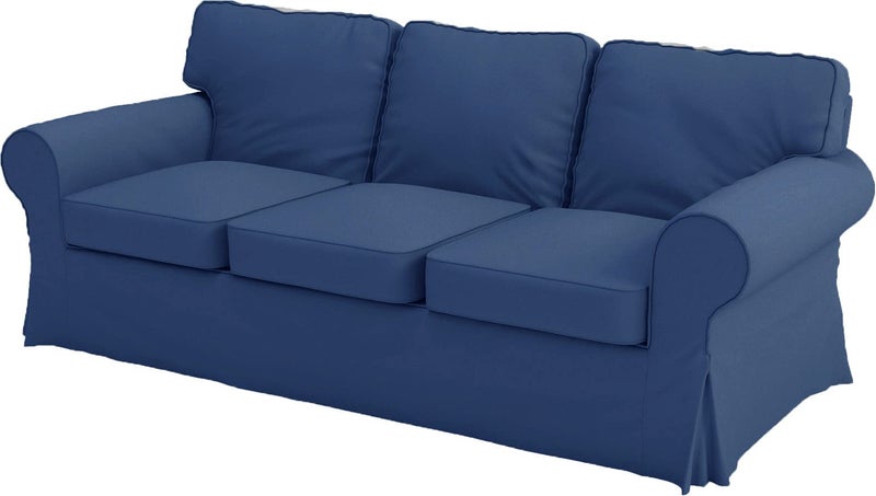 HomeTown Market The Heavy Cotton Ektorp Sofa Cover Replacement is Made Compatible for IKEA Ektorp 3 Three Seat Sofa Slipcover Blue Ektorp Sofa 