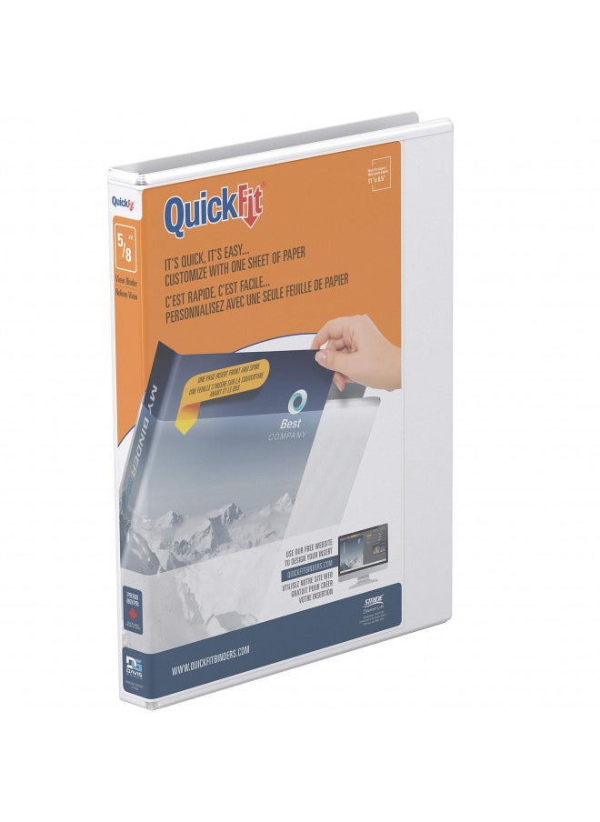 QuickFit QuickFit View Binder, 5/8 Inch, Round Ring, White (88000)  - Image 1