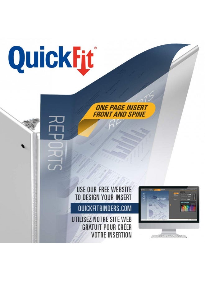 QuickFit QuickFit View Binder, 5/8 Inch, Round Ring, White (88000)  - Image 4