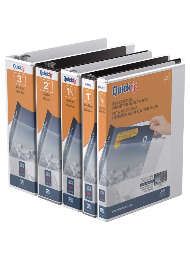 QuickFit QuickFit View Binder, 5/8 Inch, Round Ring, White (88000)  - Image 3