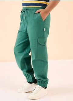 Stylo Bug Solid Drawstring Waist Cargo Joggers by Styli  - Image 3