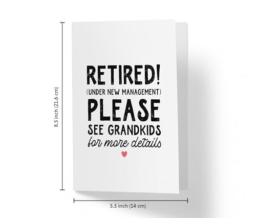 Karto Funny Retirement Card for Men Women - Large 5.5x8.5 inch Friend Coworker Retirement Cards - Grandkids - Image 4