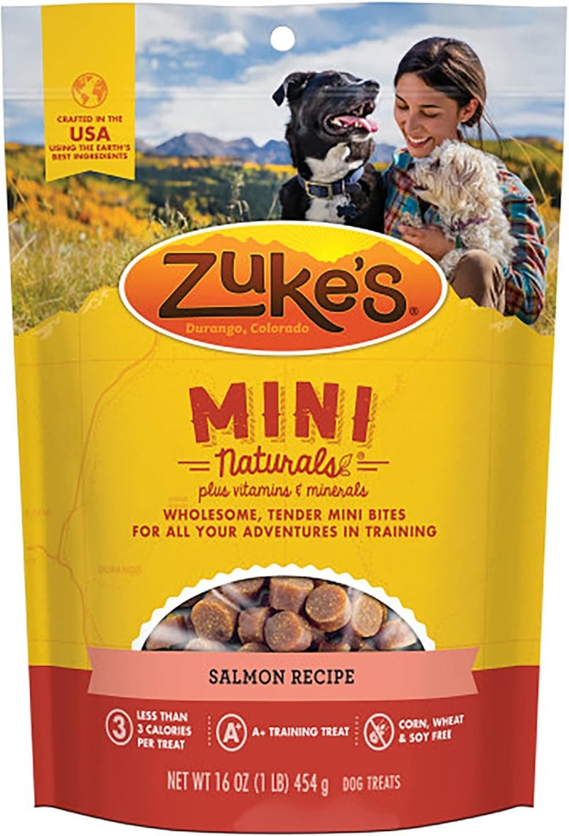 Zuke's Mini Naturals Dog Training Treats, Salmon Recipe, Soft Mini Dog Treats with Vitamins & Minerals, Made for All Breed Sizes (Salmon, 16 Ounce (Pack of 2) - Image 2