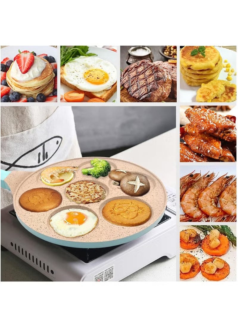 Arabest - Mini Pancake Pan Nonstick, Pancake Pan Stovetop, Pancake Maker for Kids, Pancake Mold, Egg Pancake Griddle Pan Kids Crepe Maker Pan for Pancakes Flapjack Maker Blini Pan Nonstick Griddle - Image 1