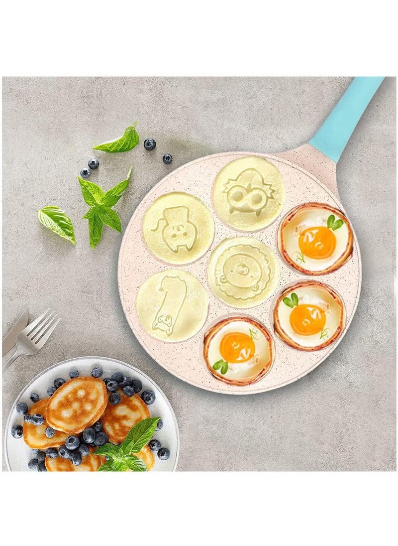 Arabest - Mini Pancake Pan Nonstick, Pancake Pan Stovetop, Pancake Maker for Kids, Pancake Mold, Egg Pancake Griddle Pan Kids Crepe Maker Pan for Pancakes Flapjack Maker Blini Pan Nonstick Griddle - Image 1