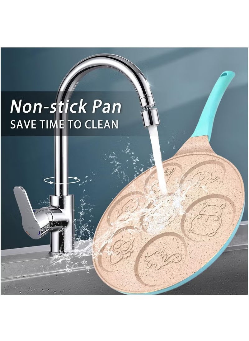 Arabest - Mini Pancake Pan Nonstick, Pancake Pan Stovetop, Pancake Maker for Kids, Pancake Mold, Egg Pancake Griddle Pan Kids Crepe Maker Pan for Pancakes Flapjack Maker Blini Pan Nonstick Griddle - Image 1