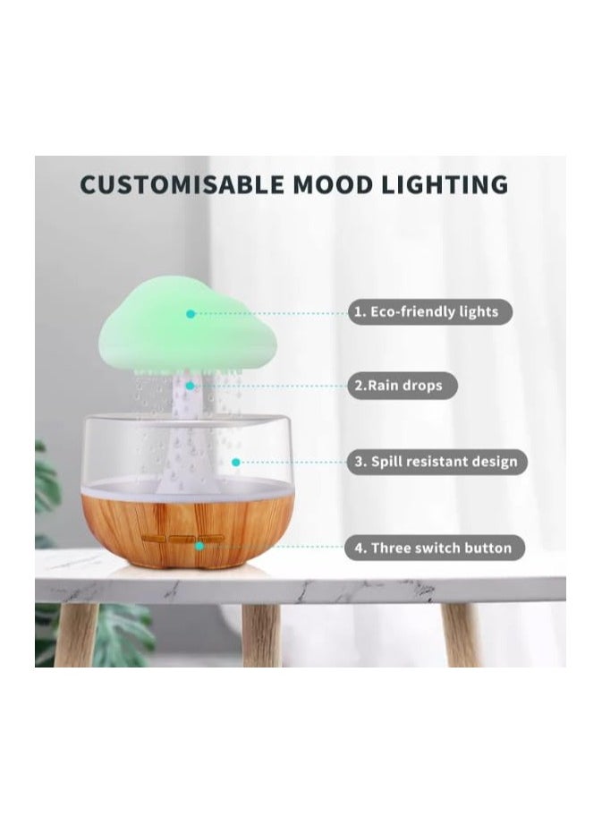 MAKS & CO. - Raining Cloud Night Light & Humidifier with Aromatherapy Diffuser, Waterfall Lamp & Relaxing Mood Light - Image 1