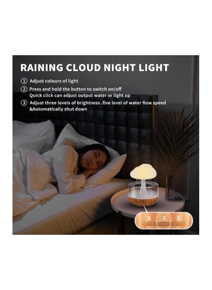MAKS & CO. - Raining Cloud Night Light & Humidifier with Aromatherapy Diffuser, Waterfall Lamp & Relaxing Mood Light - Image 1