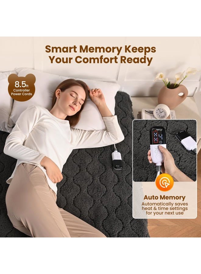 Bearhug Multi-Zone Electric Heated Mattress Pad Queen Size, Dual Control Bed Warmer with Memory & 11 Heat Level, 1-9H Auto Off, Individual Body &Feet Settings, Deep Pocket ETL Certified, Machine Wash - Image 4
