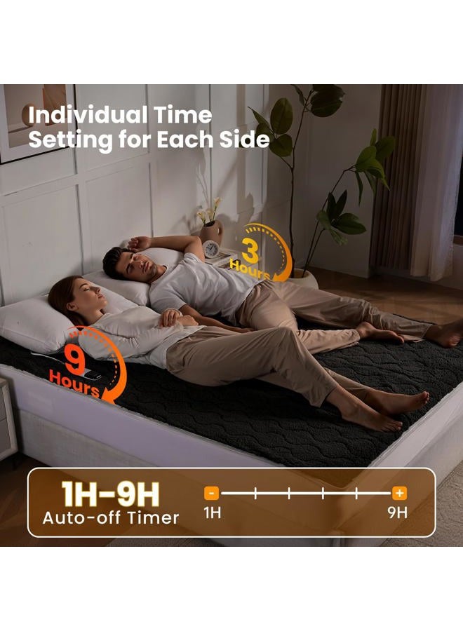 Bearhug Multi-Zone Electric Heated Mattress Pad Queen Size, Dual Control Bed Warmer with Memory & 11 Heat Level, 1-9H Auto Off, Individual Body &Feet Settings, Deep Pocket ETL Certified, Machine Wash - Image 3