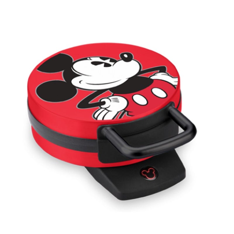 Disney Mickey Mouse Waffle Maker by Select Brands - Nonstick Waffle Iron for Fun Mickey-Shaped Waffles - Disney Kitchen Gift - 800 Watts - Red - Image 1