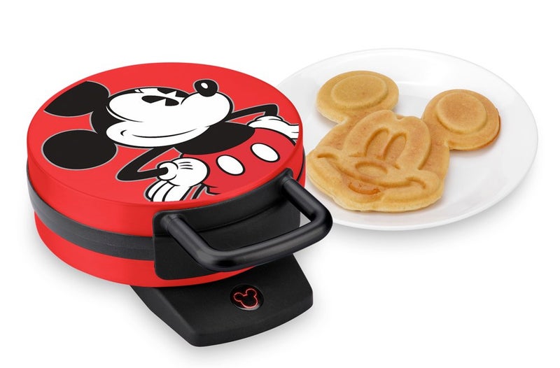 Disney Mickey Mouse Waffle Maker by Select Brands - Nonstick Waffle Iron for Fun Mickey-Shaped Waffles - Disney Kitchen Gift - 800 Watts - Red - Image 2
