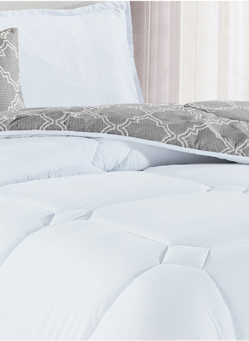 Moon - Bed In A Bag Medium Filling King Size Comforter Set, 10 Pcs Floral Bedding Set Size 220 X 240 Cm with Comforter, Quilted Bed Skirt, Pillowcases, Cushion & Bedroom Slipper, Multicolor - Image 1