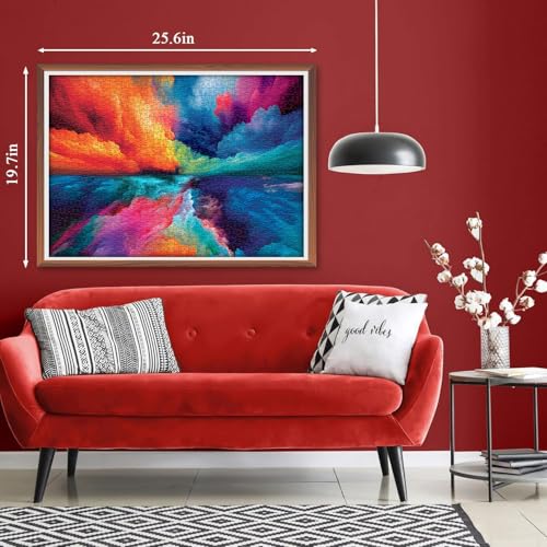 PICKFORU Impossible Puzzles for Adults 1000 Piece, Hard Difficult Jigsaw Puzzles for Adults Painting, Gradient Rainbow Colorful Challenging Puzzles for Adults Teens - Image 3