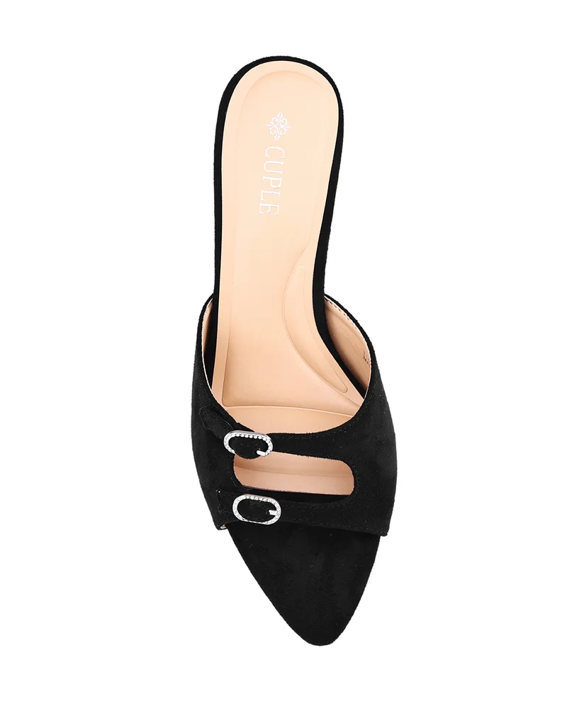 كابلي Womens dual buckled straps heeled sandals