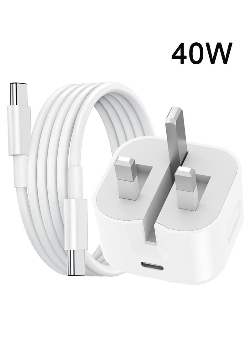 دراكلاو شاحن آيفون، شاحن سريع 40 واط لأجهزة آيفون 17 و16 برو، شاحن USB-C سريع بتقنية PD، رأس شاحن سريع لأجهزة آيفون 17، قابس طاقة من النوع C، محول سفر عالمي، قابس USB-C لأجهزة آيفون 17/17 برو/17 برو ماكس/إير/16/16 برو ماكس/15/15 برو/بلس، آيباد، إيربودز - Image 1