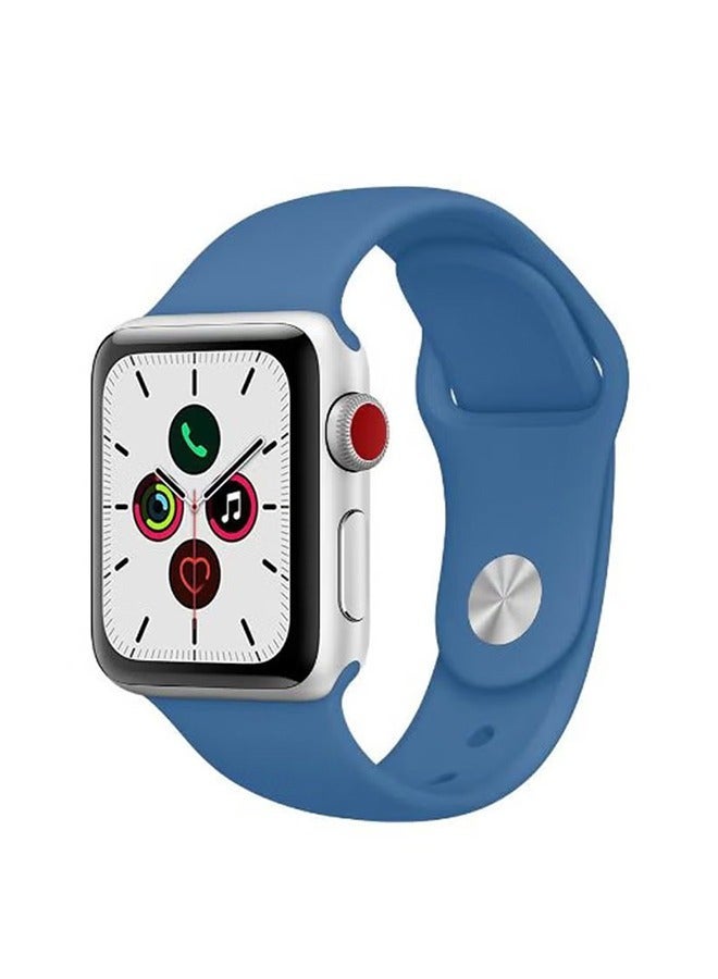 CHENYA Apple Watch Strap 38mm/40mm Solid Silicone Replacement Strap Suitable For IWatch Series 5/4/3/2/1 Elastic soft silicone waterproof mens and Womens Sports Thin Strap(Blue) - Image 1