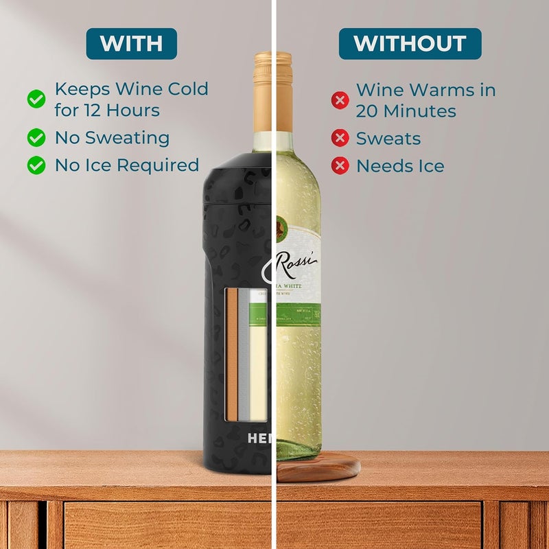 Hemli Wine Bottle Chiller Insulator Sleeve, Keeps Wine and Champagne Cold for 12 Hours, Vacuum Insulated Wine Bottle Cooler - Image 4