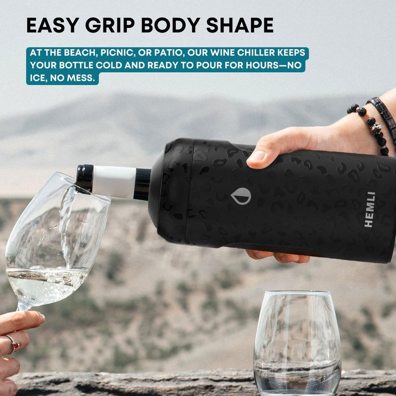 Hemli Wine Bottle Chiller Insulator Sleeve, Keeps Wine and Champagne Cold for 12 Hours, Vacuum Insulated Wine Bottle Cooler - Image 5