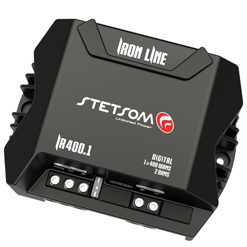Stetsom IR 400.1 2 Ohms Compact Digital Mono Amplifier, Iron LINE, 400 Watts RMS 400x1, 2Ω Stable, Monoblock Digital Car Audio Amp TS, Full-Range Sound Quality, Crossover - Image 2