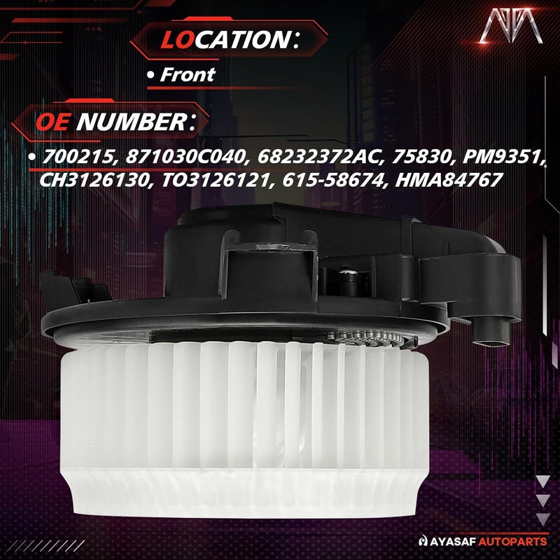 MAYASAF 700215 HVAC Blower Motor Assembly for Dodge Journey, Toyota Camry/Highlander/4Runner/Tundra/Venza/Avalon, Lexus ES300h/ES350/GX460/RX350/RX450h - Image 2