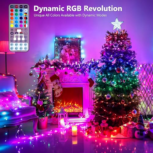 BrizLabs Color Changing Fairy Lights, 66ft 200 LED Rainbow Christmas Fairy Lights with Remote, RGB Xmas Tree Light with Timer, Dimmable Twinkle Light Music Sync for Indoor Xmas Halloween Easter Party - Image 2