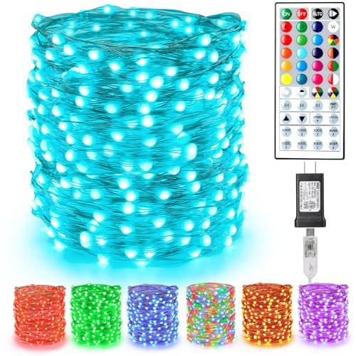 BrizLabs Color Changing Fairy Lights, 66ft 200 LED Rainbow Christmas Fairy Lights with Remote, RGB Xmas Tree Light with Timer, Dimmable Twinkle Light Music Sync for Indoor Xmas Halloween Easter Party - Image 1