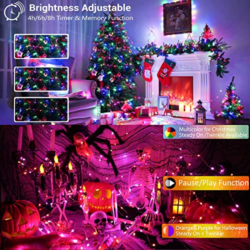 BrizLabs Color Changing Fairy Lights, 66ft 200 LED Rainbow Christmas Fairy Lights with Remote, RGB Xmas Tree Light with Timer, Dimmable Twinkle Light Music Sync for Indoor Xmas Halloween Easter Party - Image 3