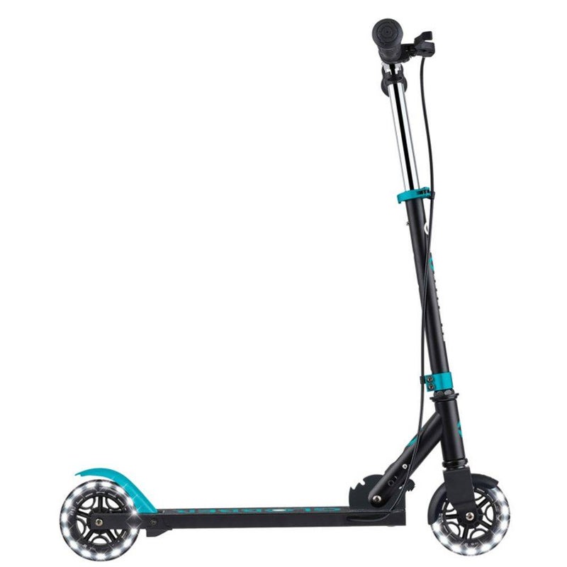 Globber Flow Element Lights Foldable 2-Wheel Kick Scooter (Black/Mint Green)
