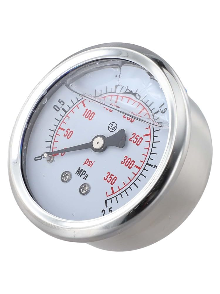 مقياس ضغط هيدروليكي من الفولاذ المقاوم للصدأ 0-100 بار مع حشوة الجلسرين وموصل من النحاس الأصفر - Image 3