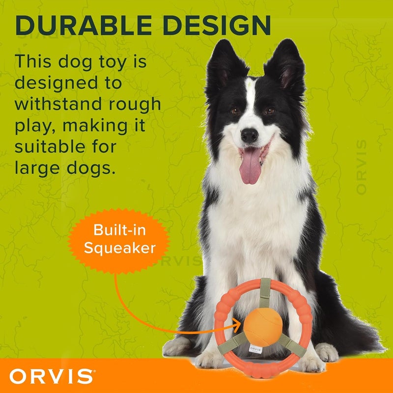 Orvis Pet Whitewater Toss Ring Floating Fetch Toy and Chew; High Visibility Wheel Shaped Frisbee Dog Toy - Floats in Water, Quick Dry, Easy to Clean, Squeaky Toy for Large Dogs, Aggressive Chewers - Image 4