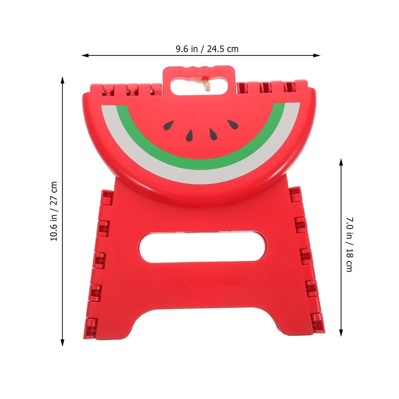 Portable Folding Plastic Stool For Outdoor Camping Fishing With Watermelon Pattern Handle - Image 4