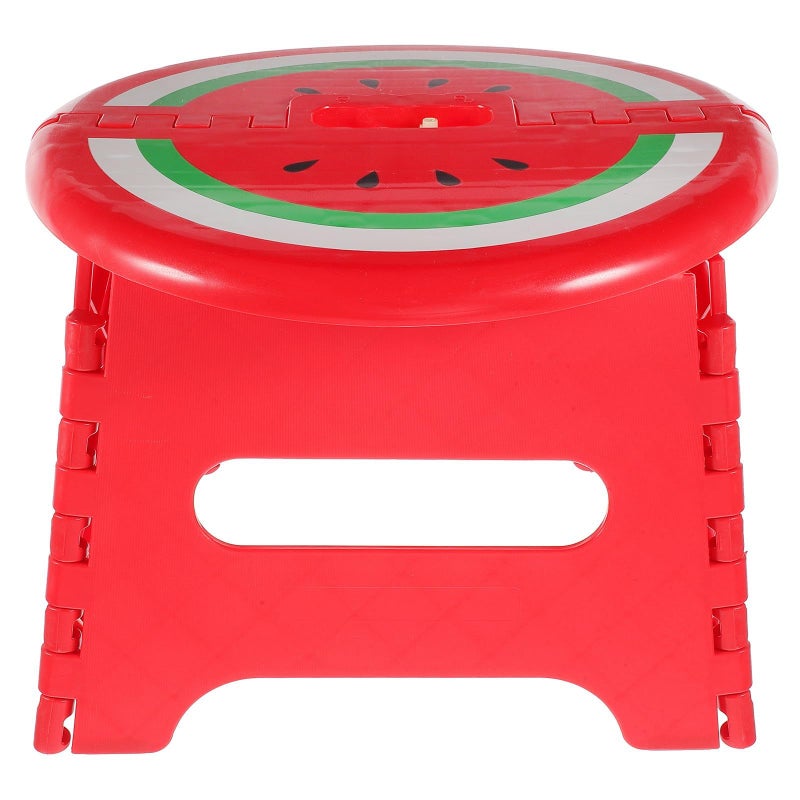 Portable Folding Plastic Stool For Outdoor Camping Fishing With Watermelon Pattern Handle - Image 2
