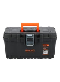 Long Life Heavy Duty Plastic Tool Box Black and Orange 22 x 40.6 x 23.8 cm